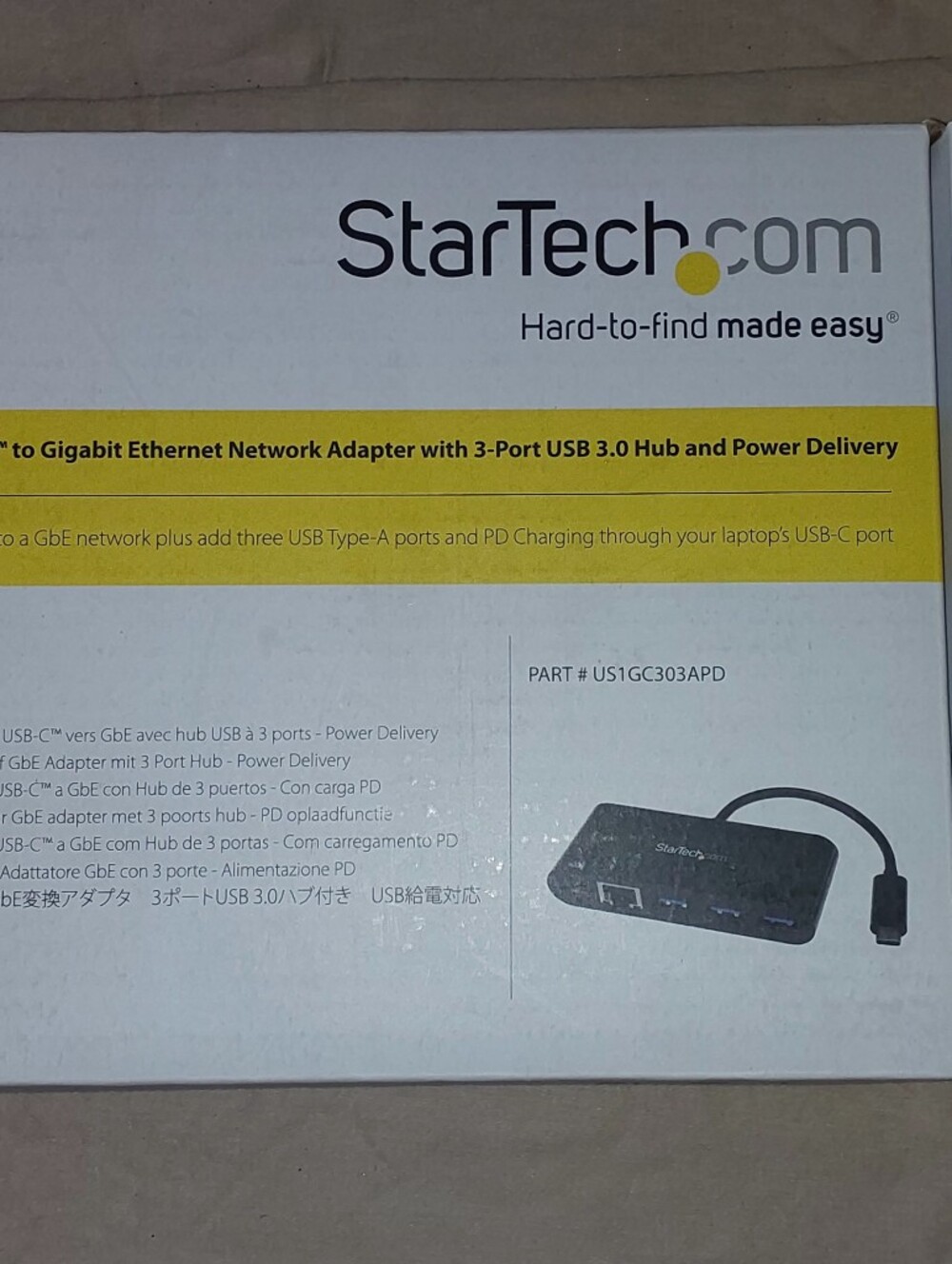 USB-C 3-Port USB 3.0 Hub with Gigabit Ethernet Adapter - Black